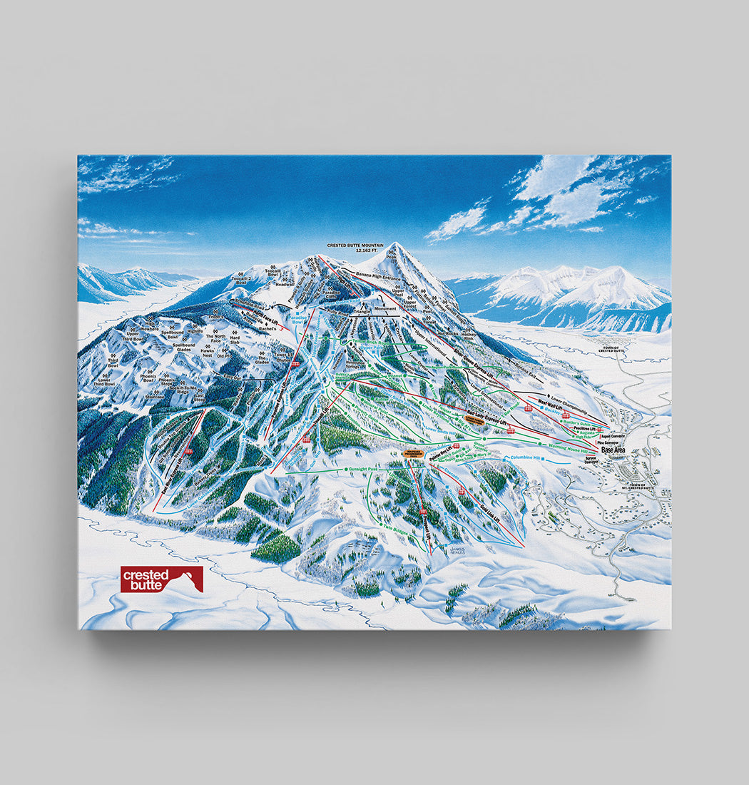 Crested Butte Trail Map Canvas