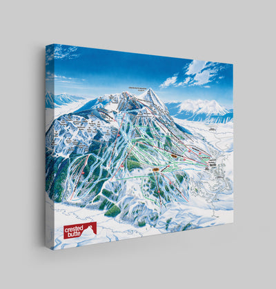 Crested Butte Trail Map Canvas