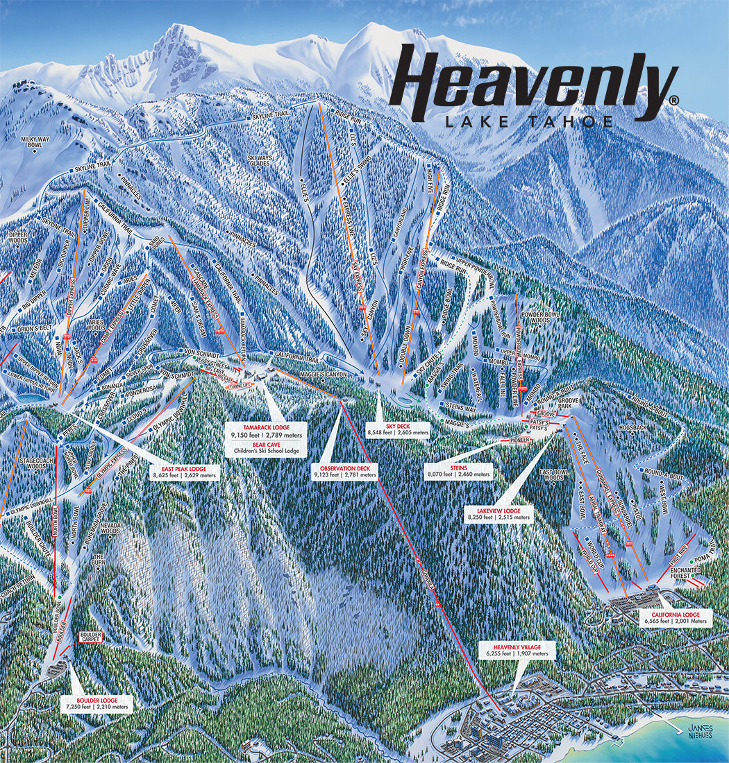 Heavenly Trail Map Canvas