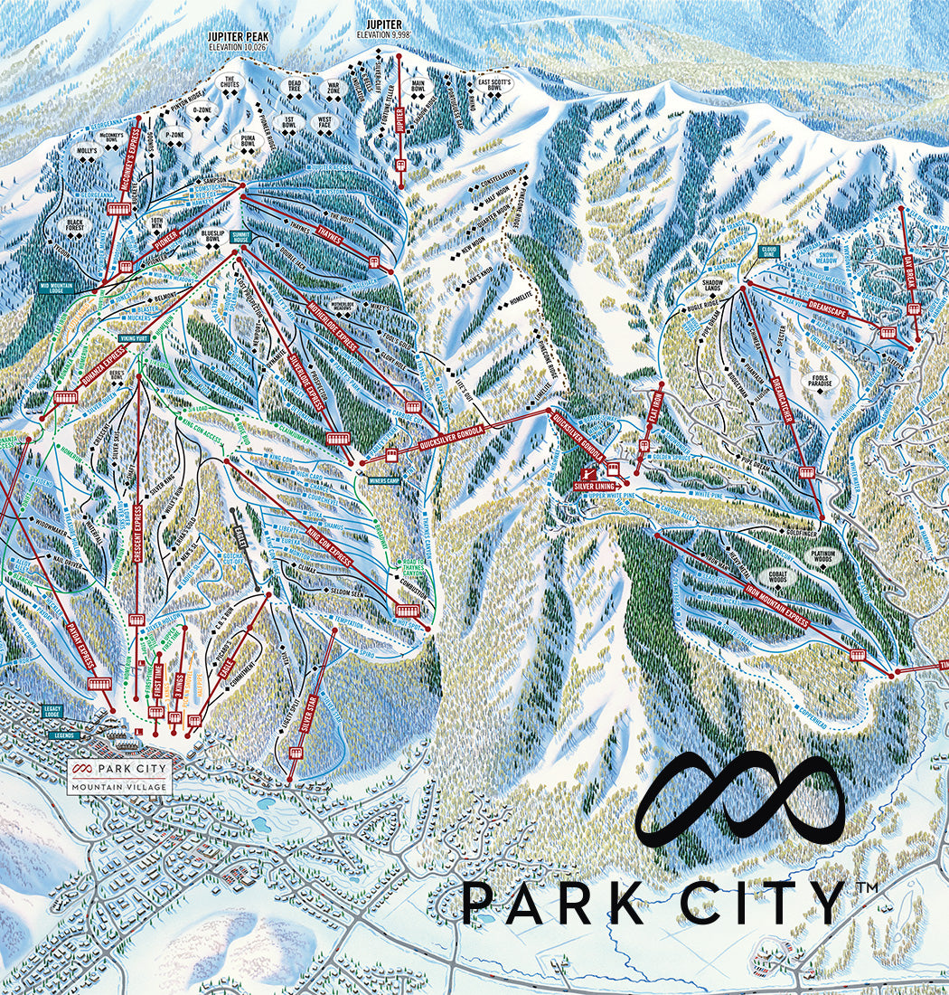 Park City Trail Map Canvas